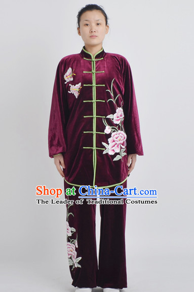 Chinese Classical Style Martial Arts Summer Wear Kung Fu Embroidered Uniforms for Men Women Children