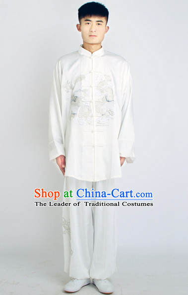 Chinese Traditional Style Martial Arts Summer Wear Kung Fu Embroidered Uniforms for Men Women Children