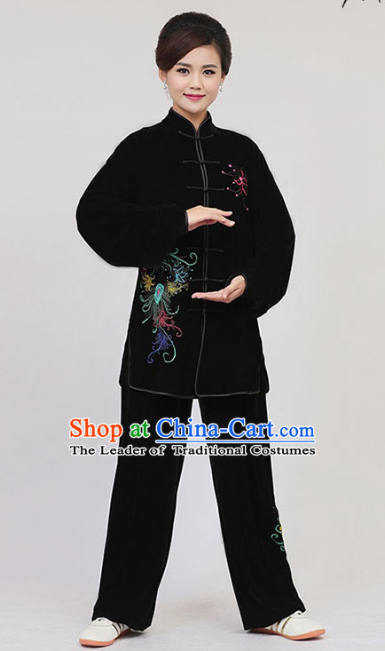 Top Tai Chi Uniforms Pants Tai Chi Suit Apparel Suits Attire Robe Kung Fu Costume Chinese Kungfu Jacket Wear Dress Uniform Clothing Taijiquan Shaolin Chi Gong Taichi Suits for Men Women Kids