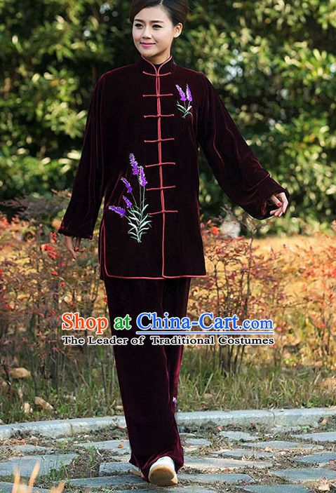 Top Tai Chi Uniforms Pants Tai Chi Suit Apparel Suits Attire Robe Kung Fu Costume Chinese Kungfu Jacket Wear Dress Uniform Clothing Taijiquan Shaolin Chi Gong Taichi Suits for Men Women Kids