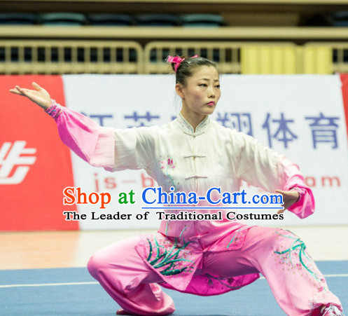 Top Kung Fu Competition Uniforms Pants Suit Taekwondo Apparel Karate Suits Attire Robe Championship Costume Chinese Kungfu Jacket Wear Dress Uniform Clothing Taijiquan Shaolin Chi Gong Taichi Suits for Men Women Kids