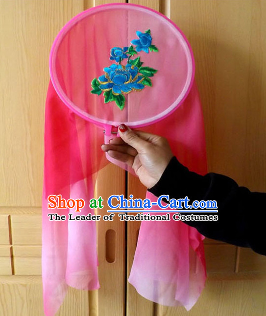 Ancient Chinese Style Long Ribbon Dance Fan Dancing Fans