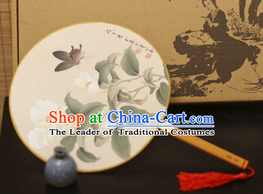 Chinese Traditional Handmade Gong Shan Palace Fan Round Fan Mandarin Fan Dance Fan