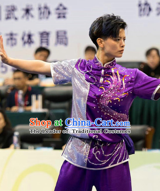 Top Kung Fu Competition Championship Uniforms Pants Suit Taekwondo Apparel Karate Suits Attire Robe Championship Costume Chinese Kungfu Jacket Wear Dress Uniform Clothing Taijiquan Shaolin Chi Gong Taichi Suits for Men Women Kids