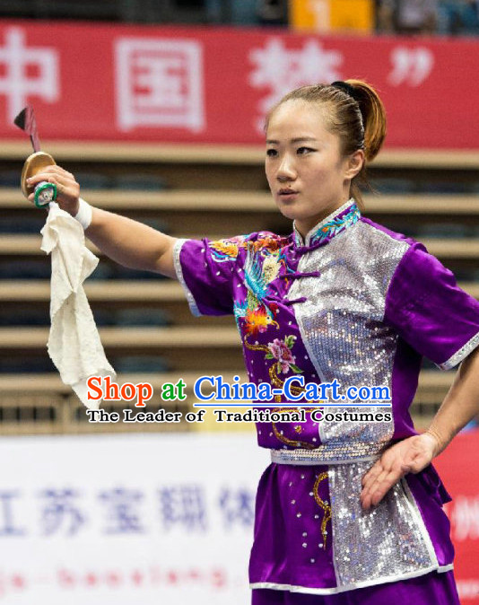 Top Kung Fu Competition Championship Uniforms Pants Suit Taekwondo Apparel Karate Suits Attire Robe Championship Costume Chinese Kungfu Jacket Wear Dress Uniform Clothing Taijiquan Shaolin Chi Gong Taichi Suits for Men Women Kids