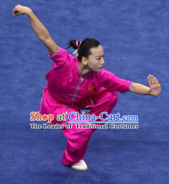 Top Kung Fu Competition Championship Uniforms Pants Suit Taekwondo Apparel Karate Suits Attire Robe Championship Costume Chinese Kungfu Jacket Wear Dress Uniform Clothing Taijiquan Shaolin Chi Gong Taichi Suits for Men Women Kids