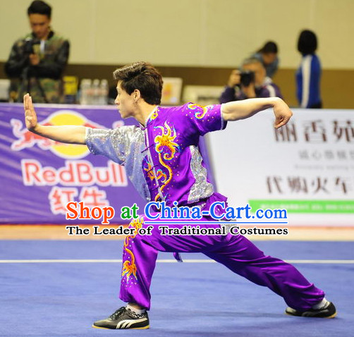 Top Qigong Kung Fu Competition Championship Uniforms Pants Suit Taekwondo Apparel Karate Suits Attire Robe Championship Costume Chinese Kungfu Jacket Wear Dress Uniform Clothing Taijiquan Shaolin Chi Gong Taichi Suits for Men Women Kids