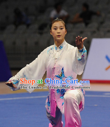 Top Kung Fu Competition Championship Uniforms Pants Suit Taekwondo Apparel Karate Suits Attire Robe Championship Costumes for Men Women Children