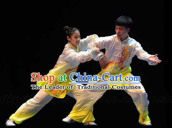 Top Kung Fu Competition Championship Uniforms Pants Suit Taekwondo Apparel Karate Suits Attire Robe Championship Costumes for Men Women Children