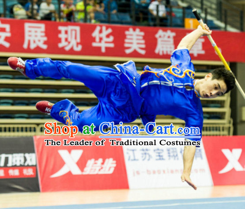 Top Kung Fu Competition Championship Uniforms Pants Suit Taekwondo Apparel Karate Suits Attire Robe Championship Costumes for Men Women Children