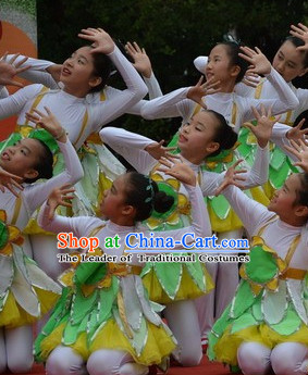 Chinese Traditional Festival Dance Dress Dancewear Costumes Dancer Costumes Dance Costumes Chinese Dance Clothes Traditional Chinese Clothes Complete Set for Kids