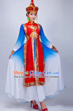 Chinese Stage Mongolian Dancing Dancewear Costumes Dancer Costumes Dance Costumes Chinese Dance Clothes Traditional Chinese Clothes Complete Set for Women Children