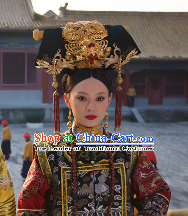 Chinese Qing Manchu Empress Phoenix Headwear Hair Accessories