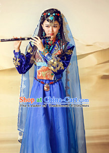 Chinese Traditional Ethnic Minority Mysterious Lady Garment Complete Set for Women Girls
