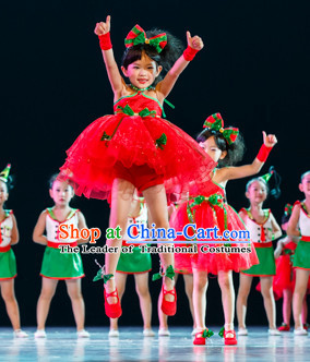 Chinese Traditional Primary School Dance Costumes Complete Set for Kids