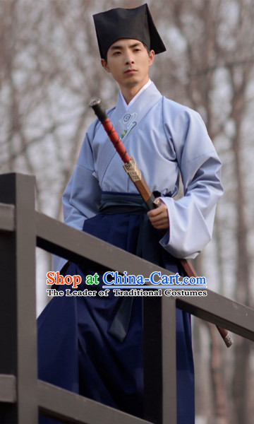 Top Chinese Han Dynasty Male Hanfu Clothing Chinese Hanfu Costume Hanfu Dress Ancient Chinese Costumes and Hat Complete Set for Men Boys Children