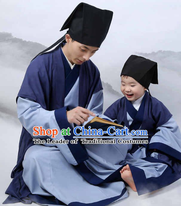 Top Chinese Han Dynasty Male Hanfu Clothing Chinese Hanfu Costume Hanfu Dress Ancient Chinese Costumes and Hat Complete Set for Men Boys Children