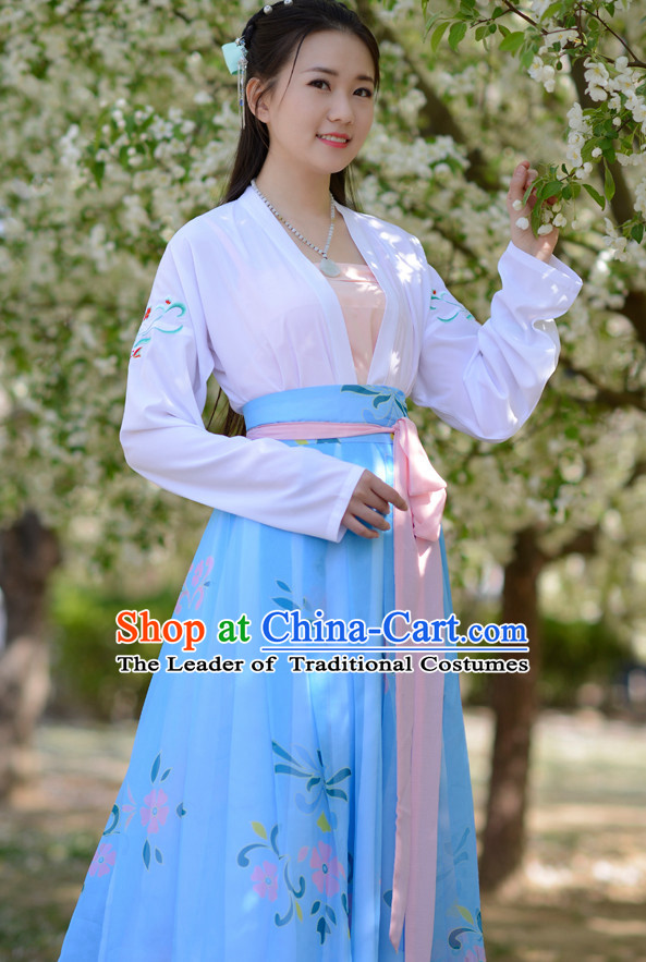 Top Chinese Tang Dynasty Female Hanfu Clothing Chinese Hanfu Costume Hanfu Dress Ancient Chinese Costumes and Hat Complete Set for Women Girls Children