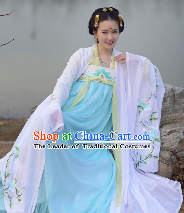 Top Chinese Tang Dynasty Princess Hanfu Clothing Chinese Hanfu Costume Hanfu Dress Ancient Chinese Costumes and Hat Complete Set for Women Girls Children