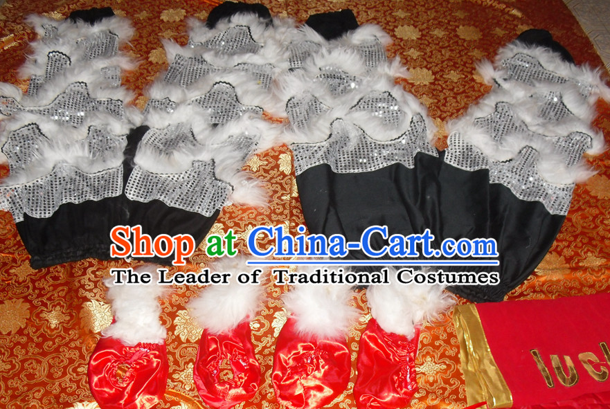 Top Asian Chinese New Year Performance 2 Pairs of Lion Dance Pants and Claws