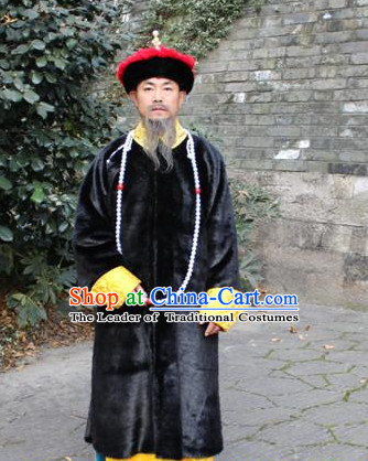 Top Chinese Qing Dynasty Official Costume Costumes and Hat Complete Set for Men and Boys