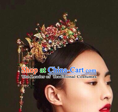 Top Chinese Traditional Wedding Headpieces Hair Jewelry Bridal Hair Clasp Hairpins Set