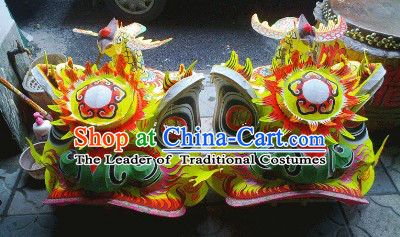 Big Opening Ceremony 100_ Natural Long Wool Lion Dance Equipment Complete Set