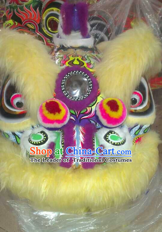 Big Opening Ceremony 100_ Natural Long Wool Lion Dance Equipment Complete Set