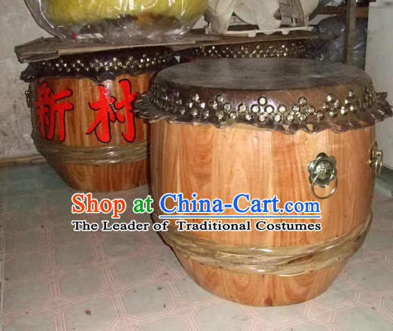 24 Inches Chinese Traditional Big Lion Dance Wooden Drum