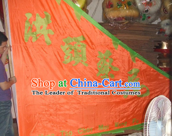 Traditional Chinese Lion Dance Dragon Dance Big Triangle Banner Giant Flag