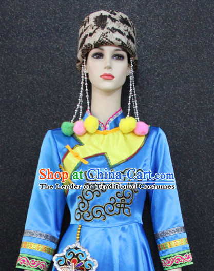 Chinese Nationality Folk Dance Ethnic Wear China Clothing Costume Ethnic Dresses Cultural Dances Costumes Complete Set for Women Girls