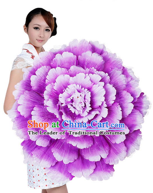 Light Purple Traditional Dance Peony Umbrella Props Flower Umbrellas Dancing Prop Decorations