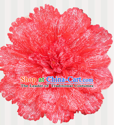 Red Traditional Dance Peony Umbrella Props Flower Umbrellas Dancing Prop Decorations for Kids Children Girls Boys