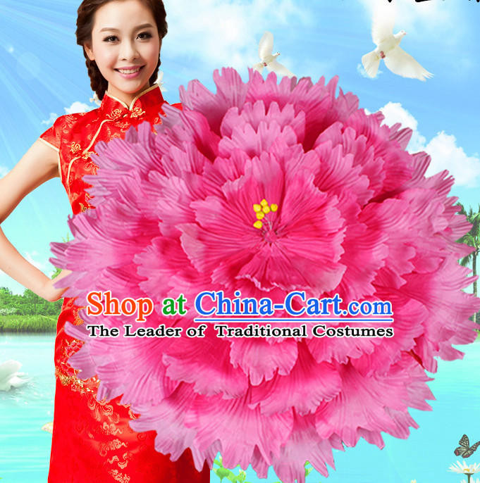 Rose Traditional Dance Props Flower Umbrella Dancing Prop Decorations for Men Women Adults