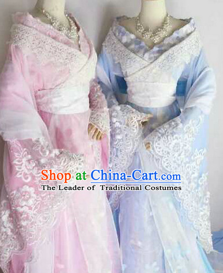 Chinese Traditional Fairy Dress Clothing Hanfu National Costumes China Gown Wear and Hair Accessories Complete Set