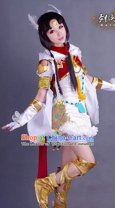 Chinese Costume Superheroine Armor Cosplay Costumes China Traditional Armors Complete Set for Women Kids Adults