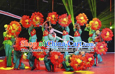 Traditional Dance Props Flower Umbrella Yangge Dancing Prop Folk Decorations for Men Women Adults