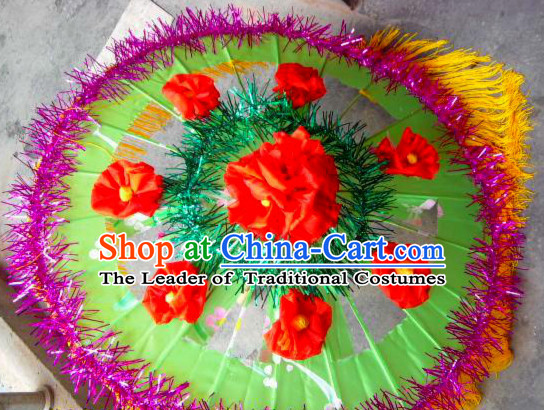 Traditional Dance Props Flower Umbrella Yangge Dancing Prop Folk Decorations for Men Women Adults Kids Children