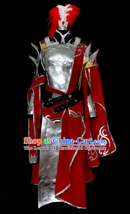 Top China Knight Male Costume Cosplay Armor Archer Costume Avatar Costumes Wonderflex Knight Armorsuit Leather Metal Fantasy Armoury and Hair Decortaions Complete Set