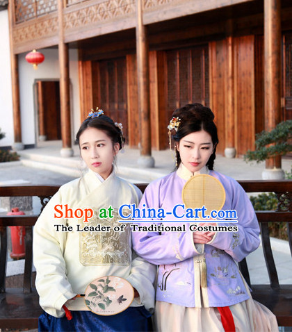 Traditional Chinese Ancient Ming Dynasty Lady Embroidered Clothing Complete Set for Women