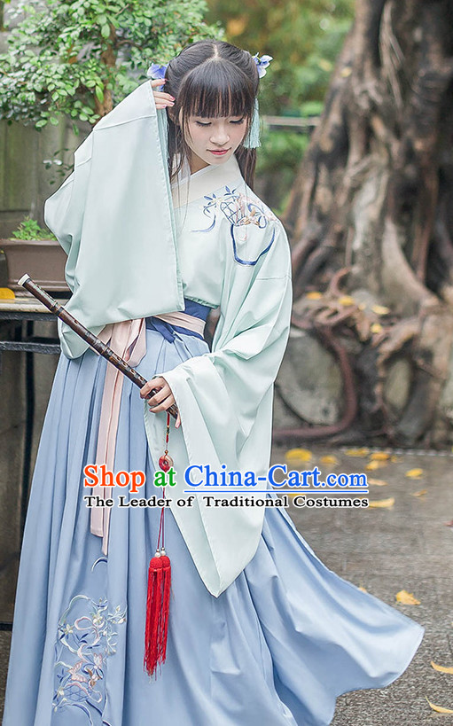 Hanfu Clothing Custom Traditional Chinese Hanfu Dreses Han Clothing Hanzhuang Historical Dress and Accessories Complete Set