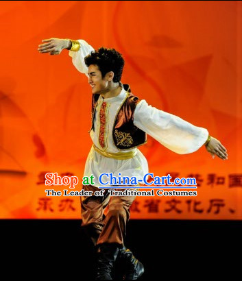 Xinjiang Chinese Traditional Dance Costume Folk Dancing Costumes Traditional Chinese Dance Costumes Asian Dance Costumes Complete Set for Men