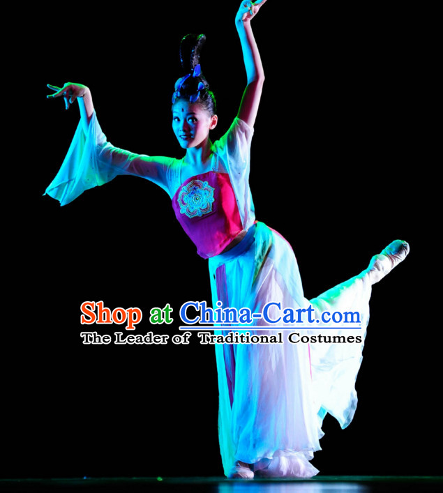 Chinese Classical Dance Costume Folk Dancing Costumes Traditional Chinese Dance Costumes Asian Dancewear Complete Set for Women Girls