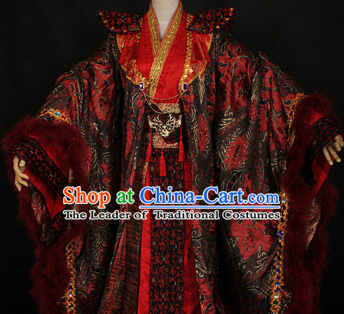 Ancient Chinese Style Emperor King Cosplay Garment Costumes Clothing for Men Boys