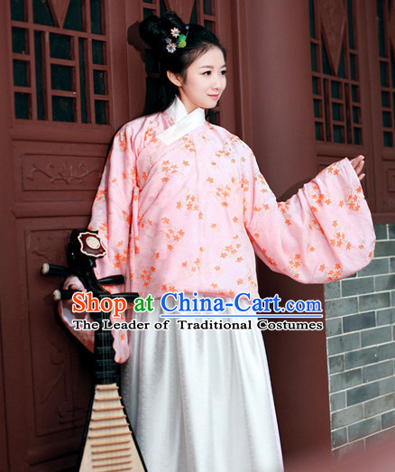 Ancient Asian Dynasty Women Han Fu_Hanfu Clothing Hanzhuang Historical Dress Historical Clothing and Accessories Complete Set for Women