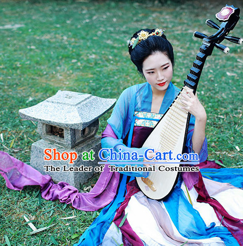 Ancient Asian Dynasty Women Han Fu_Hanfu Clothing Hanzhuang Historical Dress Historical Clothing and Accessories Complete Set for Women