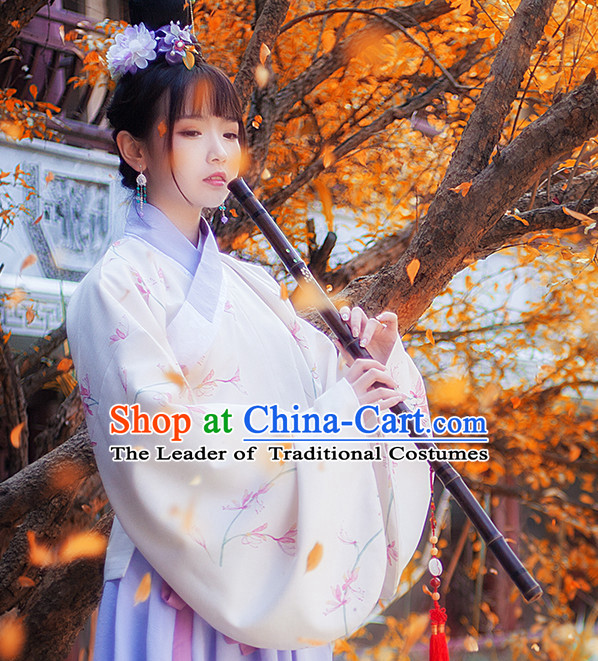 Chinese Traditional Oriental Dress Hanfu Clothing Asian Dresses Fashion Cheongsam Dress China Clothing and Hair Jewelry for Women