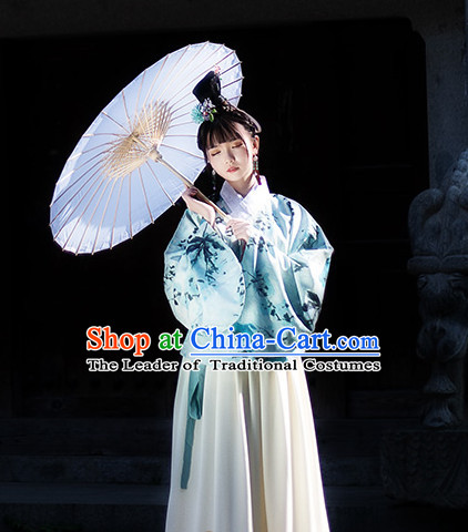 Chinese Traditional Oriental Dress Hanfu Clothing Asian Dresses Fashion Cheongsam Dress China Clothing and Hair Jewelry for Women