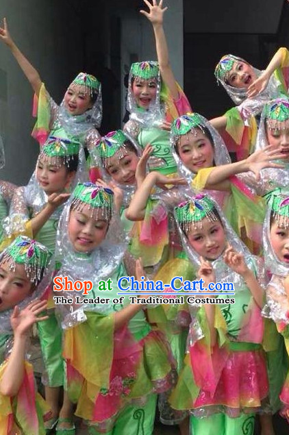 Chinese People Folk Dance Ethnic Dresses Traditional Wear Clothing Cultural Dancing Costume Complete Sets for Women