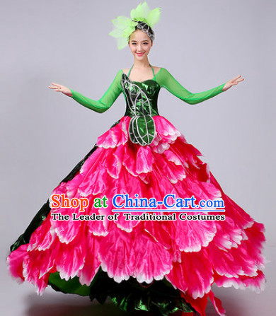 Chinese Theater Traditional Dance Ribbon Dancing Long Sleeve Leotard China Fan Dance Costume Complete Set for Women Girls